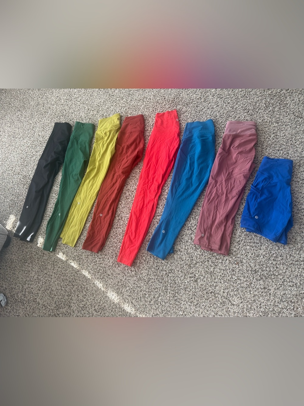 lululemon athletica  Red & Blue Leggings - Bright Stretch Bottoms PRICE FOR BUN
